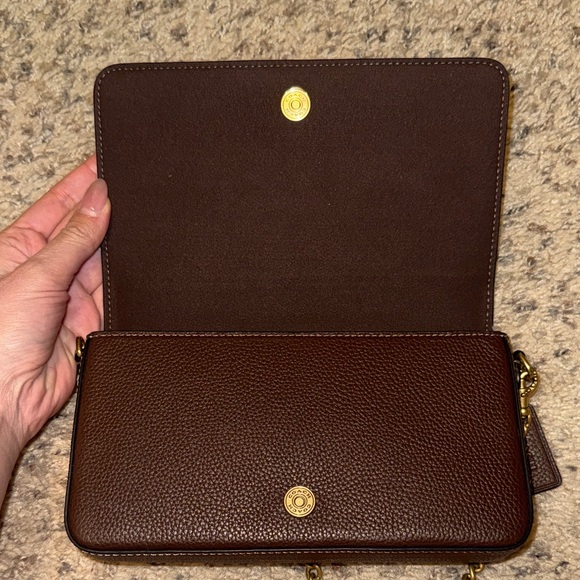 Coach Mila Crossbody Bag Brown with Gold Chain - Picture 4 of 10